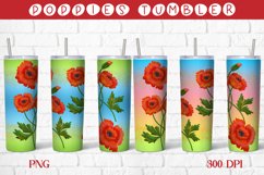 Floral tumbler design | Poppies sublimation Product Image 1