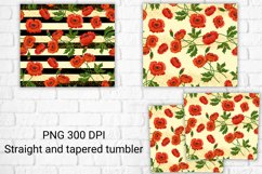 Floral tumbler design | Poppies sublimation Product Image 2