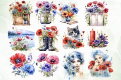 Poppies Flower Watercolor Illustrations 46 Variations Product Image 2