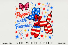 Patriotic Red, White and Blue, Sublimation|4th of July PNG Product Image 1