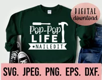 PopPop Life Nailed It SVG - Fathers Day SVG - Tools Hammer Product Image 2
