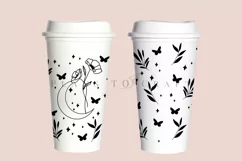 Poppy birth flower starbucks 16oz hot cup tumbler wrap svg presized template for tumbler grande suitable for cricut and silhouette