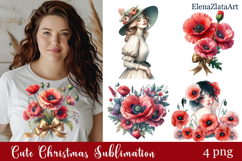 Poppy clipart, Watercolor floral clipart, Bouquets Product Image 1