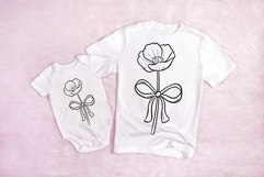 Poppy Flowers and Bow Floral Illustration Clipart PNG Product Image 3