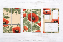 junk journal printables floral poppies shabby chic papers Product Image 7