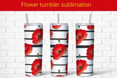 Red poppies flowers sublimation tumbler wrap 20 Oz Product Image 1