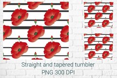 Red poppies flowers sublimation tumbler wrap 20 Oz Product Image 2