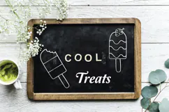 Popsicle White Doodles | Hand Drawn Ice Cream | Frozen Treat Product Image 5