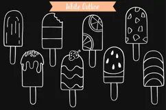 Popsicle White Doodles | Hand Drawn Ice Cream | Frozen Treat Product Image 2