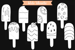 Popsicle White Doodles | Hand Drawn Ice Cream | Frozen Treat Product Image 3