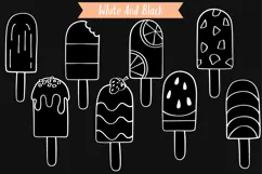 Popsicle White Doodles | Hand Drawn Ice Cream | Frozen Treat Product Image 4