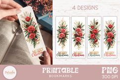 TRENDY CHRISTMAS PRINTABLE BOOKMARKS PNG BEING USED AS PRINT BOOKMARKS FOR PERFECT CHRISTMAS GIFTS