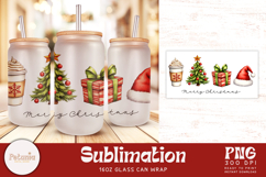 popular christmas sublimation design being used as a christmas glass can wrap print