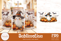 trendy halloween sublimation wrap design being used as a popular 16 oz glass can print