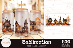 trendy halloween sublimation wrap design being used as a popular 16 oz glass can print