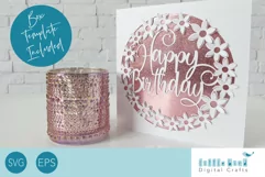 Pop up Flower Happy Birthday Card SVG Design Product Image 1