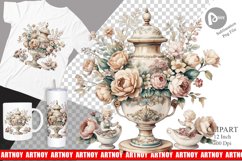 Watercolor Porcelain Figurine Clipart Product Image 1