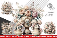 Watercolor Porcelain Figurine Clipart Product Image 1