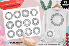 Porcelain Plate With Different Ornaments Clipart Set Product Image 1