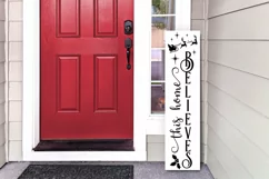 Christmas vertical porch sign SVG This home Believes Product Image 2