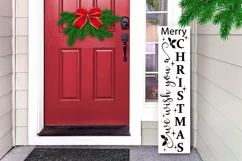 We wish you Merry Christmas Vertical porch sign SVG ornament Product Image 2