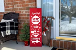 Christmas porch sign with christmas funny quote Santa stop here! Milk and cookies inside is home porch christmas decor. It's cutting files for Cricut or silhouette