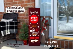 Christmas porch sign with christmas funny quote Santa stop here! Milk and cookies inside is home porch christmas decor.