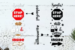 Christmas porch sign with christmas funny quote Santa stop here! Milk and cookies inside is home porch christmas decor. It's cutting files