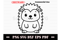 Cute Baby Porcupine Doodle Design SVG PNG DXF EPS PDF Product Image 1