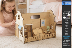 Portable Doll House Laser Cut Bundle| Kids Laser | Playhouse Product Image 4