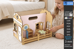 Portable Doll House Laser Cut Bundle| Kids Laser | Playhouse Product Image 6