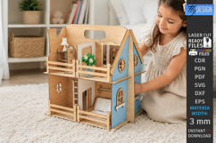 Portable Doll House Laser Cut Bundle| Kids Laser | Playhouse Product Image 10