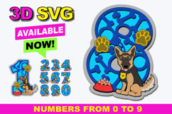 German shepherd Numbers 3D SVG Product Image 1