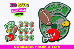 Football Numbers 3D SVG Product Image 1