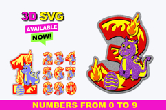 Dragon Numbers 3D SVG Product Image 1