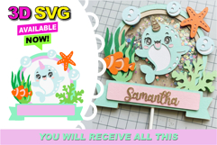 Cute Narwhal Cake Topper Shaker 3D SVG Product Image 1