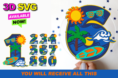 Surf Numbers 3D SVG Product Image 1