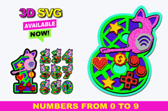 Gamer Girl Numbers 3D SVG Product Image 1