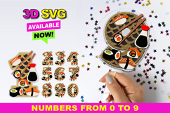 Sushi Numbers 3D SVG Product Image 1