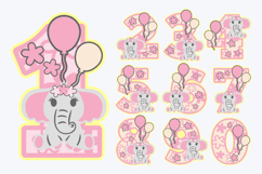 Cute Elephant Numbers 3D SVG Product Image 2