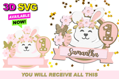 Cute Rabbit Shaker Cake Topper SVG Product Image 1