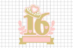 Sweet Sixteen cake topper SVG Product Image 2