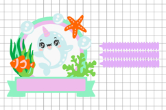 Cute Narwhal Cake Topper Shaker 3D SVG Product Image 2