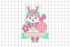 Cute K-Pop Bunny Cake Topper 3D SVG Product Image 2