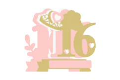 Sweet Sixteen cake topper SVG Product Image 3