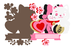 Lucky Cat Cake Topper 3D SVG Product Image 3