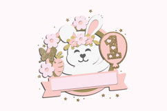 Cute Rabbit Shaker Cake Topper SVG Product Image 4