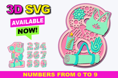 Yoga Numbers 3D SVG Product Image 1