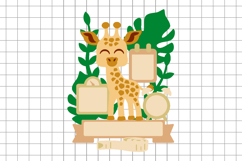 Giraffe Birth Stats announcement signs 3D SVG Product Image 2