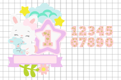Cute Rabbit cake topper 3D SVG Product Image 2